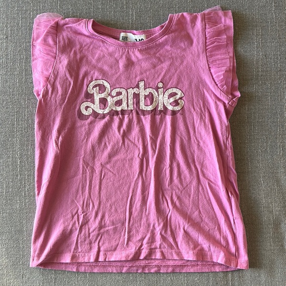 Cotton On Other - Cotton On Kids Girls Pink Barbie Tulle Sleeve T Shirt Size 9-10